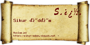 Sikur Ádám névjegykártya